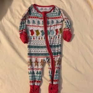 Little Sleepies Fair Isle Christmas Zippie Newborn GUC